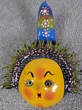 Mexican Folk Art Coconut Mask Thats Also A Rattle